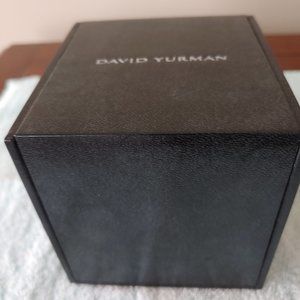 DAVID YURMAN PRESENTATION BOX APPX 4" Cube BLACK WITH SILVER LOGO